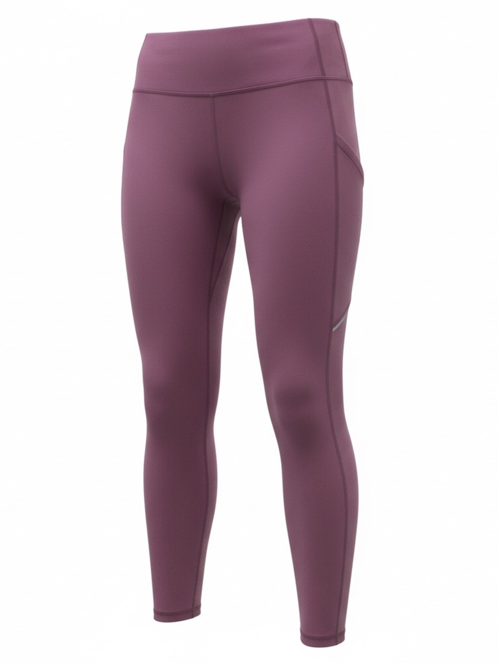 ERSIO Womens M Move Full Length Leggings Purple Side Pockets Reflective Running